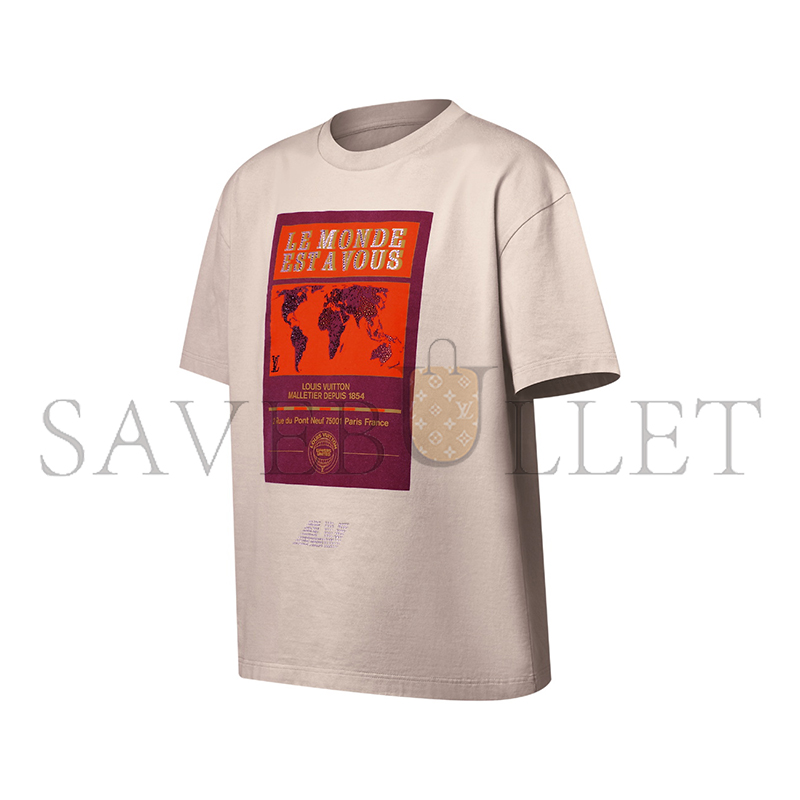 LOUIS VUITTON EMBELLISHED GRAPHIC COTTON T-SHIRT 1AHCKW